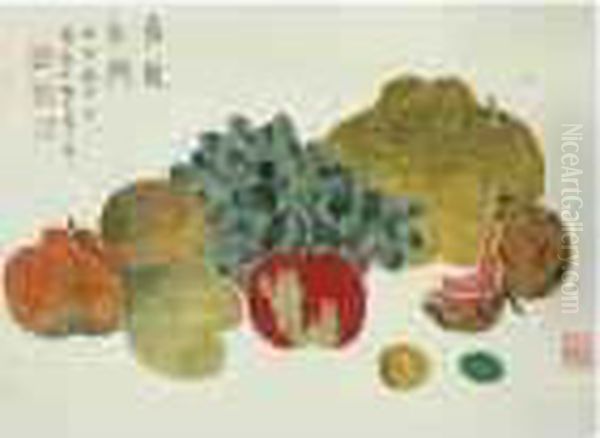 Fresh Fruits Oil Painting by Ding Fuzhi