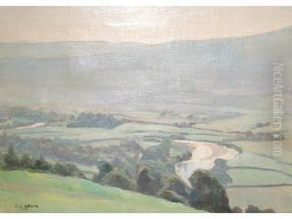 The Happy Valley'. Oil Painting by Ethel Gabain