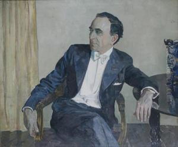 Portrait Of Ernest Milton Oil Painting by Ethel Gabain