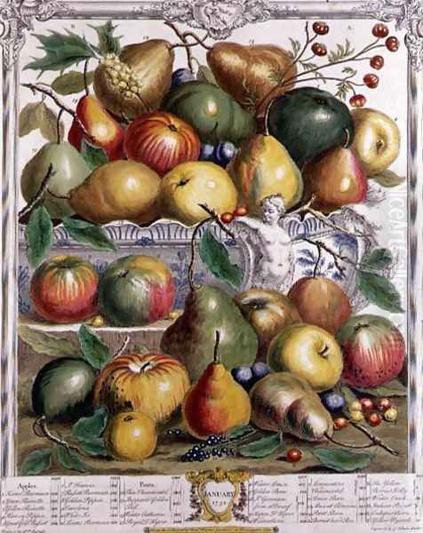 January, from 'Twelve Months of Fruits' Oil Painting by Pieter Casteels