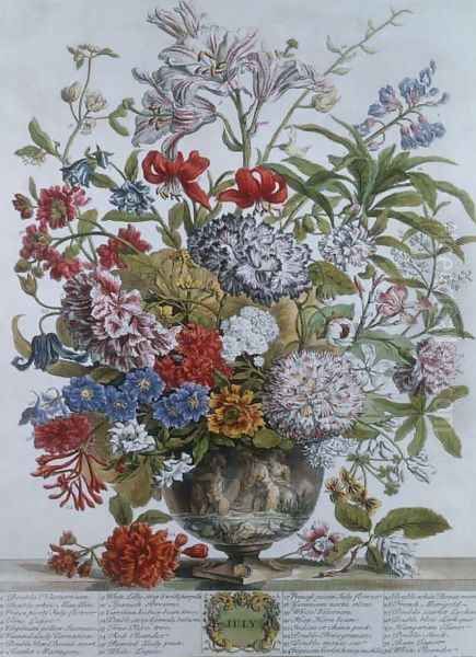 July, from 'Twelve Months of Flowers' Oil Painting by Pieter Casteels