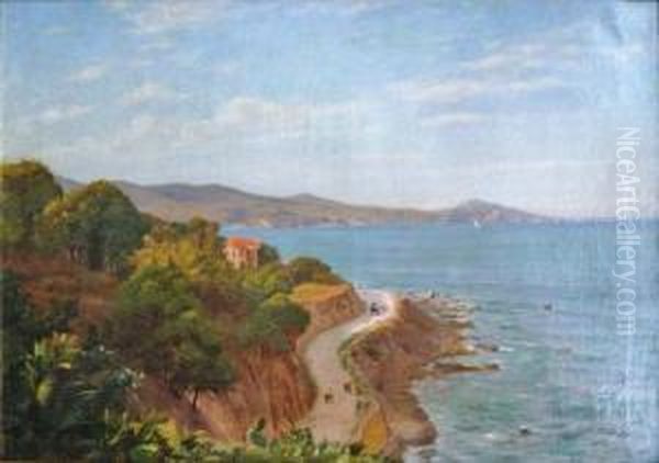 La Corniche A Bone En Algerie Oil Painting by Antoine Gadan