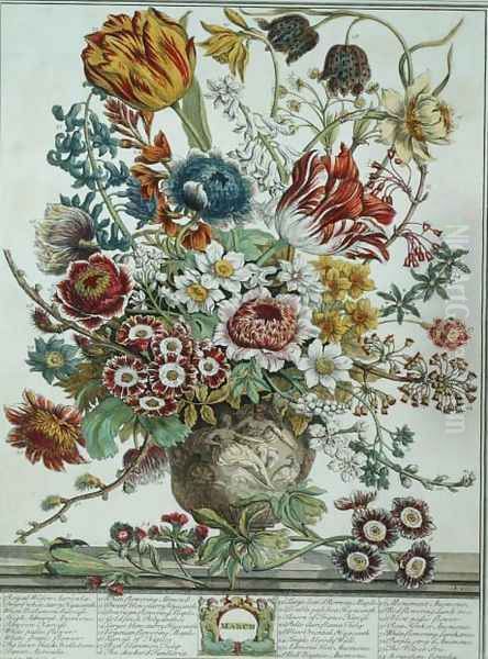 March, from 'Twelve Months of Flowers' Oil Painting by Pieter Casteels