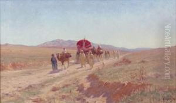 La Caravane Oil Painting by Antoine Gadan