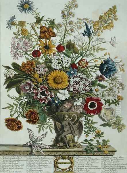 November, from 'Twelve Months of Flowers' Oil Painting by Pieter Casteels