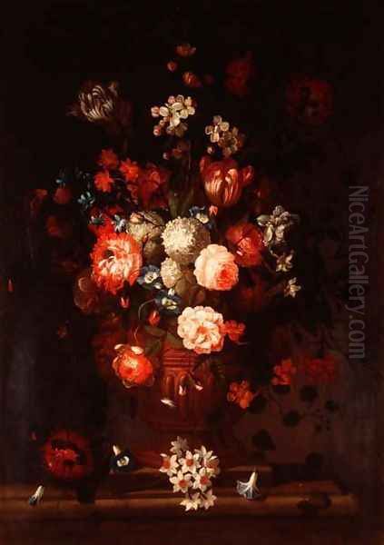 Still life, mixed flowers Oil Painting by Pieter Casteels