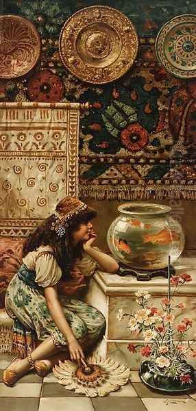 Goldfish, from the Pears Annual, Christmas, 1893 Oil Painting by William Stephen Coleman