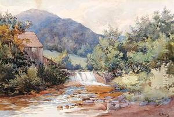 Mill Stream Oil Painting by Robert Ford Gagen