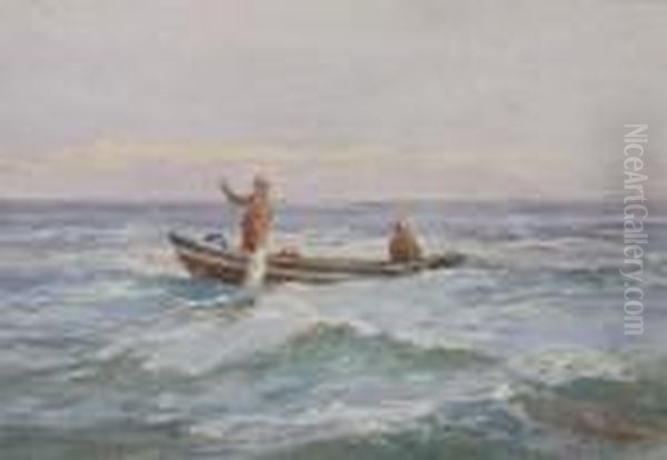 Cod Fishing Oil Painting by Robert Ford Gagen