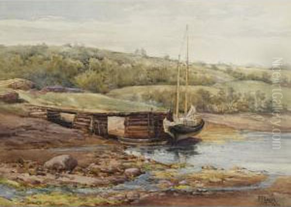 Low Tide In Maine Oil Painting by Robert Ford Gagen