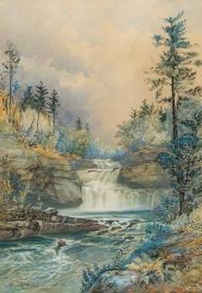 Untitled - The Waterfall Oil Painting by Robert Ford Gagen