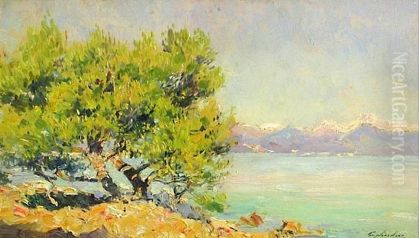 Antibes Oil Painting by Gustave Gagliardini