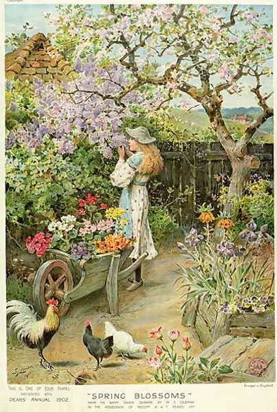 Spring Blossoms from the Pears Annual 1902 Oil Painting by William Stephen Coleman