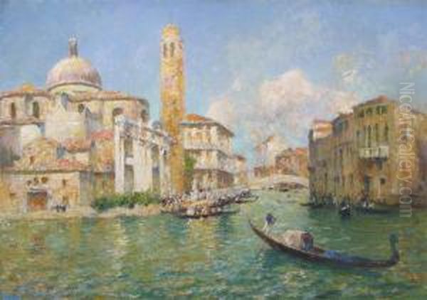 The Grand Canal, Venice Oil Painting by Gustave Gagliardini