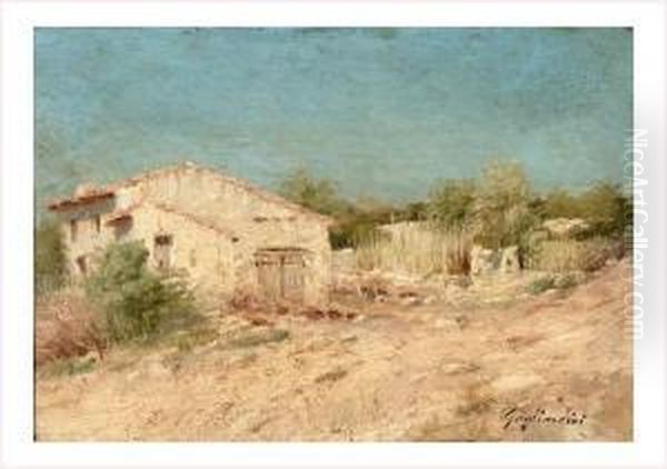 Cabanon Sur La Dune Oil Painting by Gustave Gagliardini