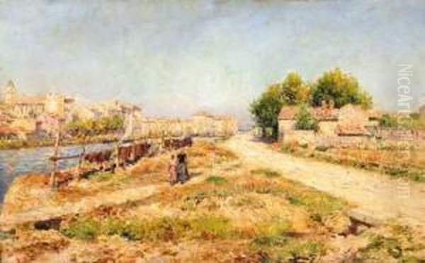 Les Martigues. Oil Painting by Gustave Gagliardini