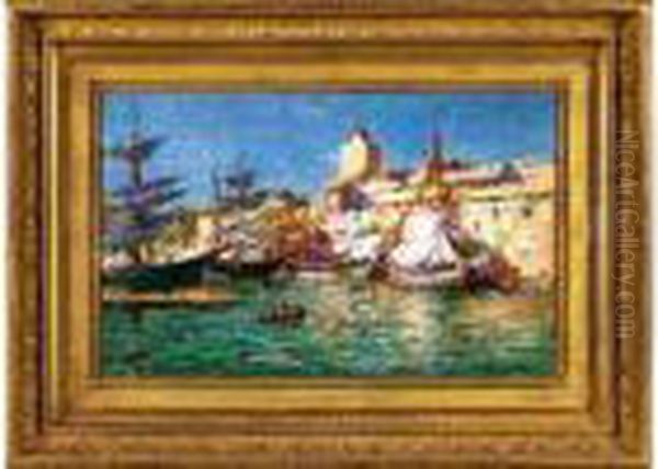 Le Sechage Des Voiles Oil Painting by Gustave Gagliardini