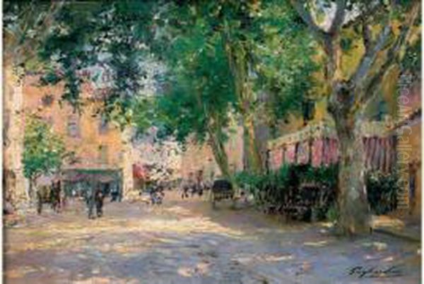 Barjol En Provence Oil Painting by Gustave Gagliardini