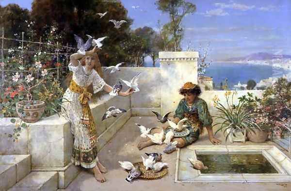 Children by the Mediterranean Oil Painting by William Stephen Coleman