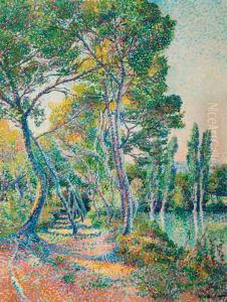 Au Bord De La Riviere Oil Painting by Louis Gaidan