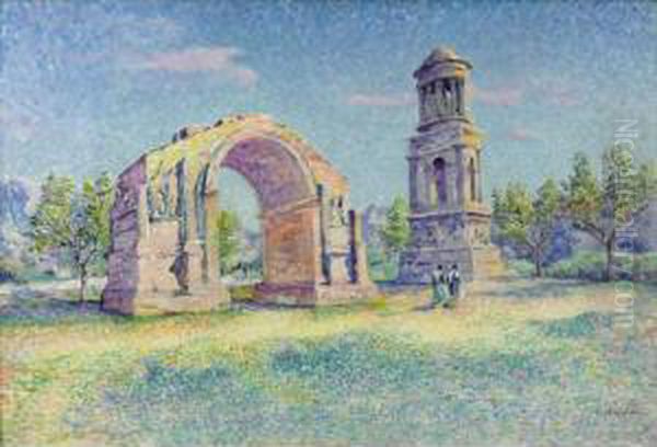 Les Ruines Romaines De St.-remy-de-provence Oil Painting by Louis Gaidan