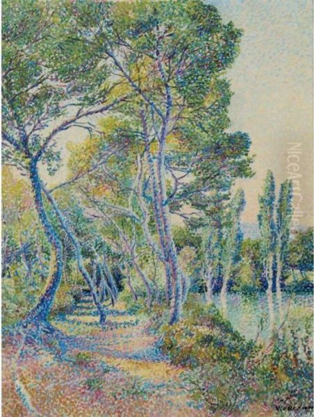 Au Bord De La Riviere Oil Painting by Louis Gaidan