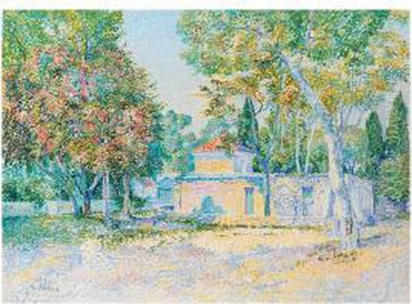 Villa A Saint Tropez Oil Painting by Louis Gaidan