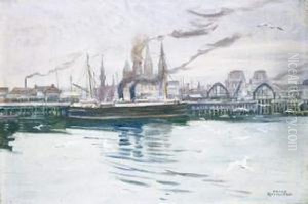 Marine - Oostende Oil Painting by Franz Bernard Gailliard