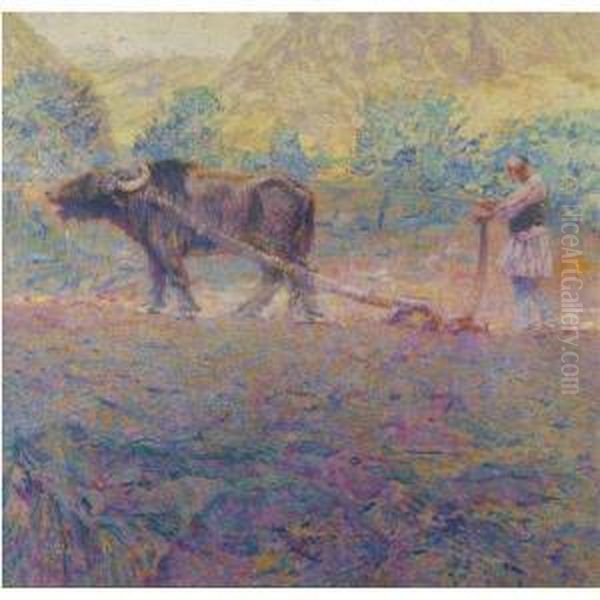 Bouvier Phocidien (greek Ploughman) Oil Painting by Franz Bernard Gailliard