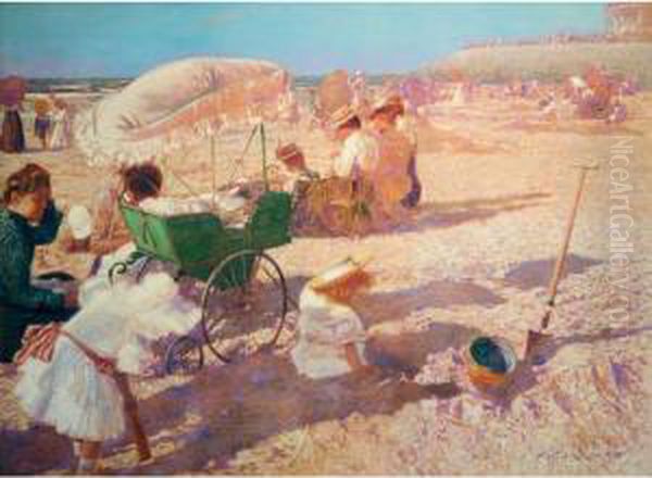 Au Soleil Oil Painting by Franz Bernard Gailliard