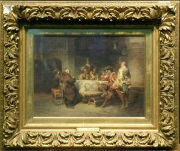 Merriment In The Cloisters Oil Painting by Jacob Emmanuel Gaisser