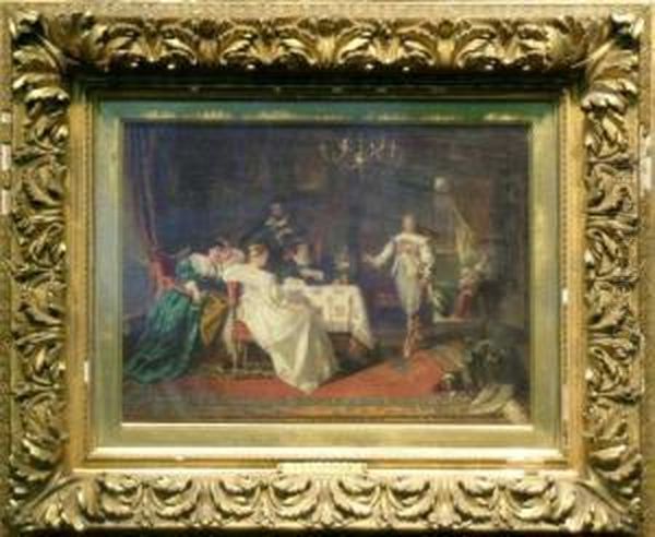 Courting Scene Oil Painting by Jacob Emmanuel Gaisser