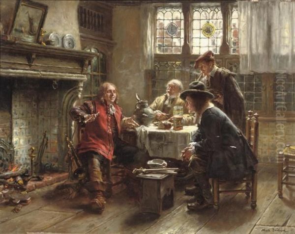 An Entertaining Story Oil Painting by Max Gaisser