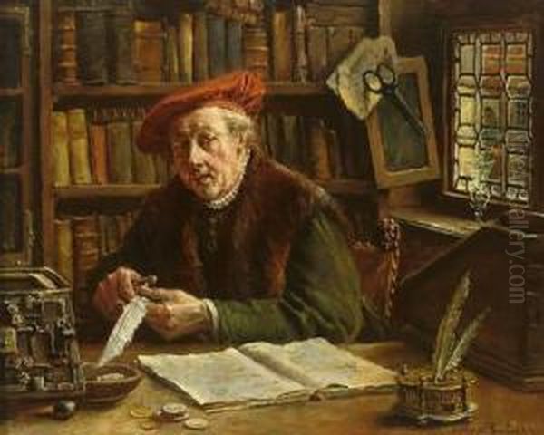 Studierte An Der Munchner Akademie Bei Ludwig Von Lofftz Oil Painting by Max Gaisser