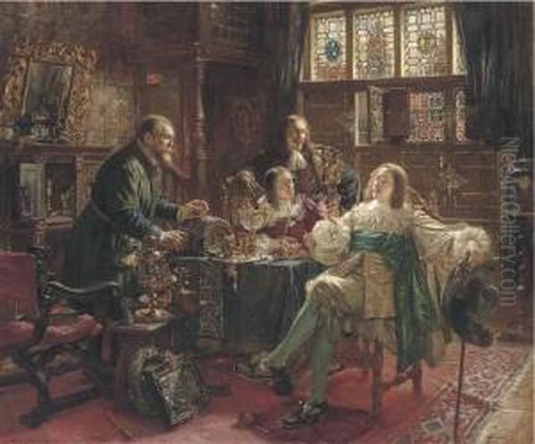 In The Goldsmith's House Oil Painting by Max Gaisser