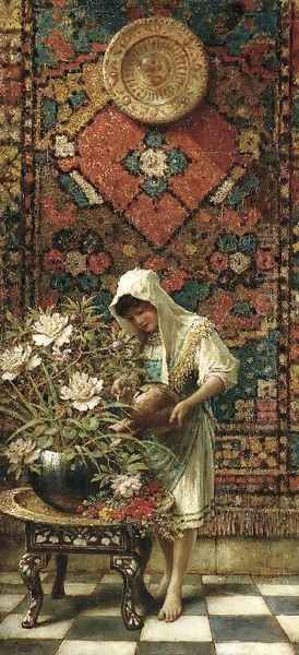 Tending the Flowers Oil Painting by William Stephen Coleman