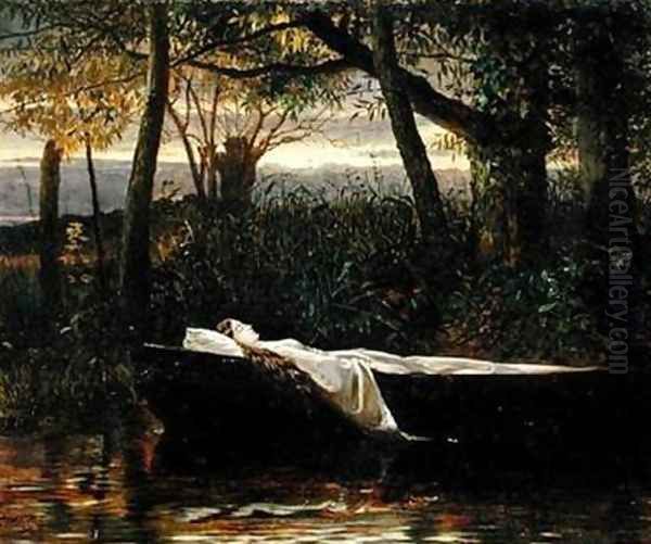 The Lady of Shalott Oil Painting by Walter Crane