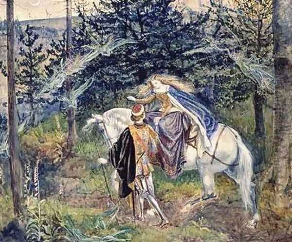 La Belle Dame Sans Merci II Oil Painting by Walter Crane