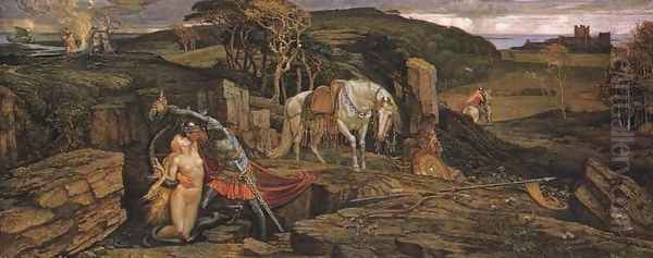 The Laidly Worm of Spindleston Heugh, 1881 Oil Painting by Walter Crane