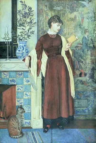 At Home A Portrait, 1872 Oil Painting by Walter Crane