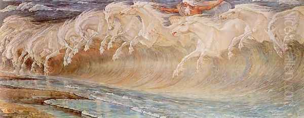 The Horses of Neptune Oil Painting by Walter Crane