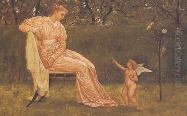 Venus and Cupid Oil Painting by Walter Crane