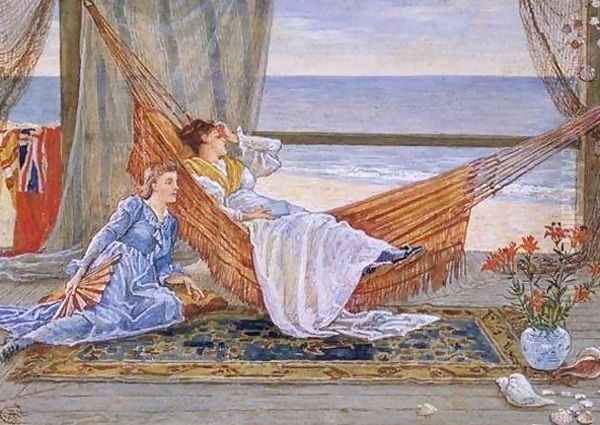 In the Beach House Oil Painting by Walter Crane