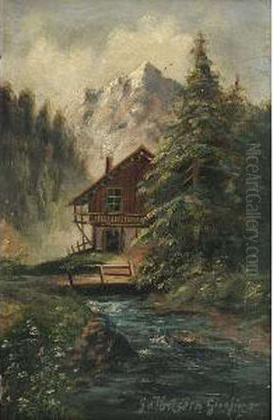 Paesaggio Montano Oil Painting by Gioachimo Galbusera