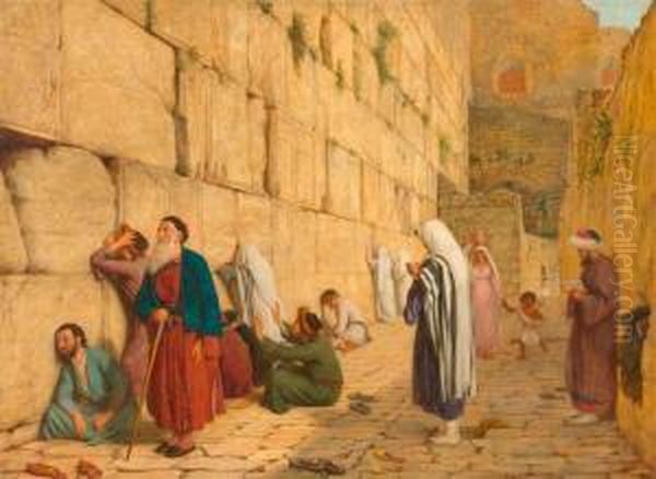 The Wailing Wall In Jerusalem Oil Painting by William Gale