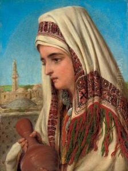 An Arab Woman Oil Painting by William Gale