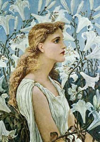 Lilies Oil Painting by Walter Crane