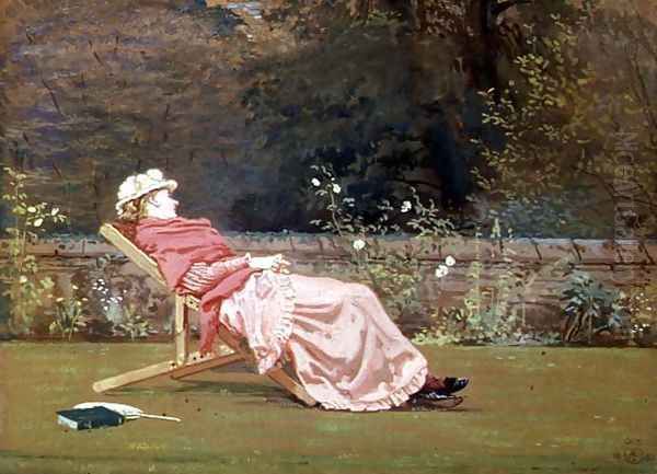 Rosalind, Countess of Carlisle (1845-1921) in the Garden at Naworth, 1880 Oil Painting by Walter Crane