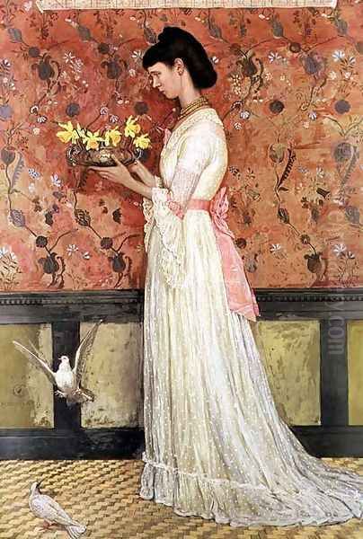 Portrait of Mrs Ingram Bywater, 1872 Oil Painting by Walter Crane