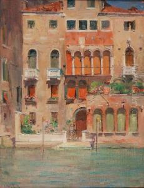 Palazzo Sul Gran Canale - Venezia Oil Painting by Leopoldo Galeota